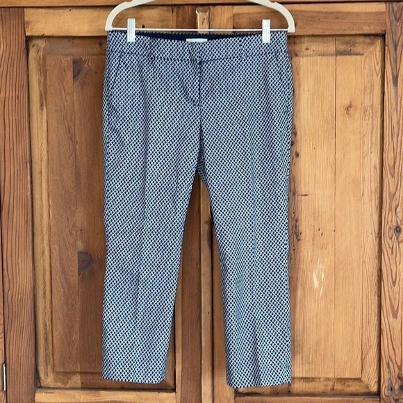 Adrienne Vittadini Blue & White Cropped Pant Sz. 6 - Picture 1 of 9
